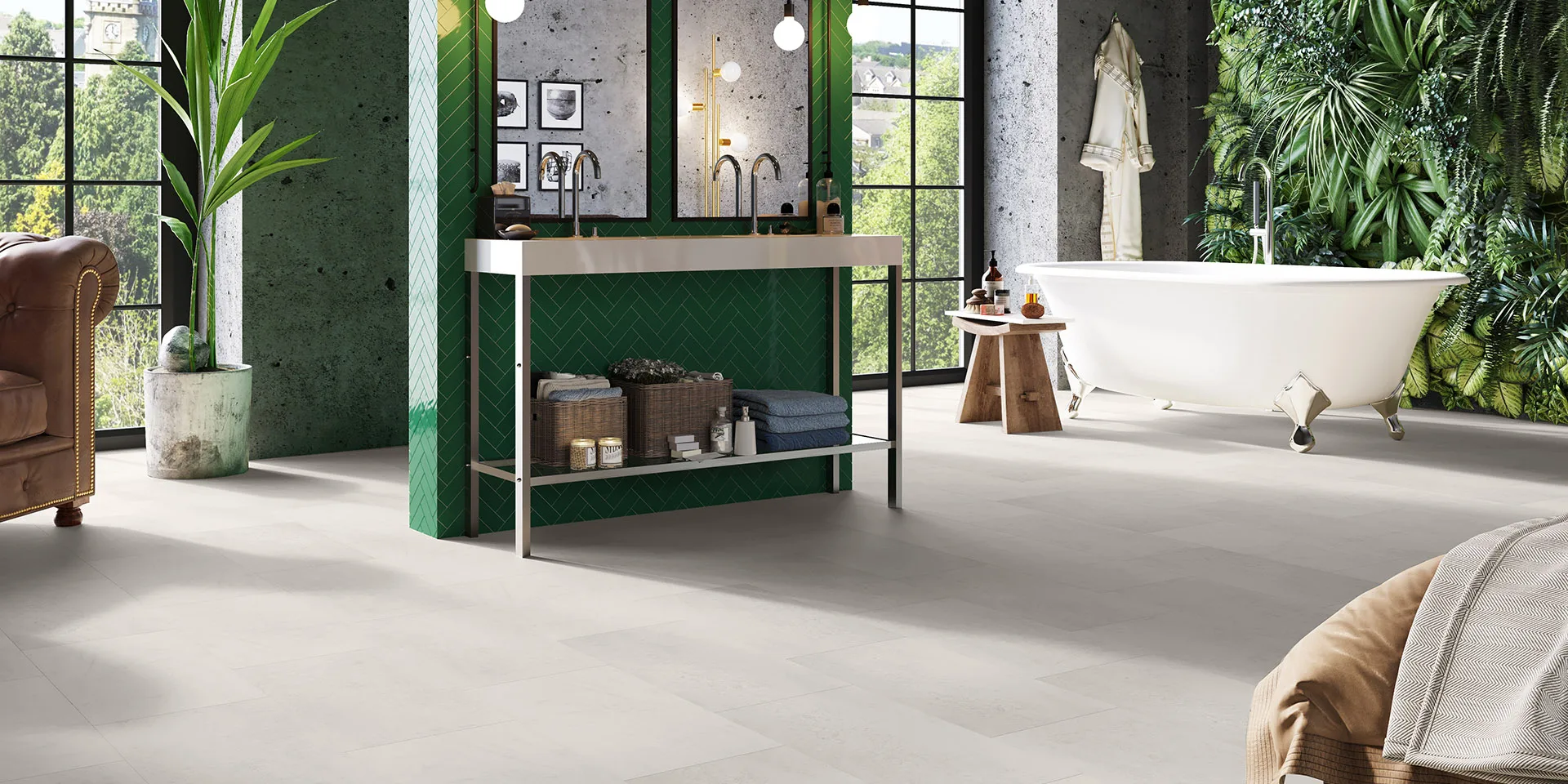 Maximus Groovy Granite — Alabaster (aranżacja)